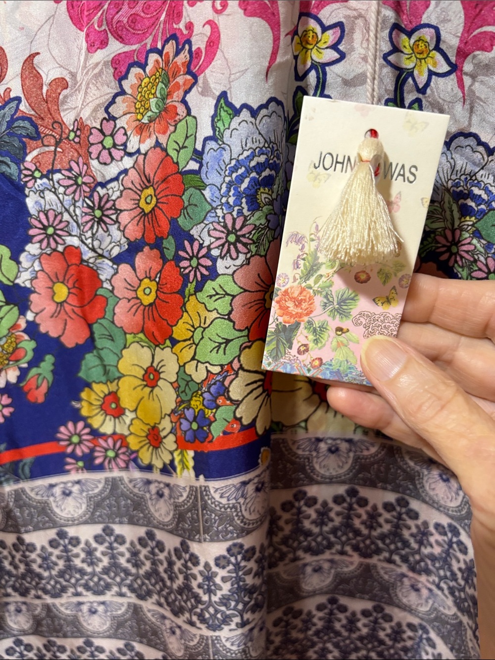 Johnny Was Bohemian Floral Patchwork Reversible Kimono Jacket - Blue Multi
